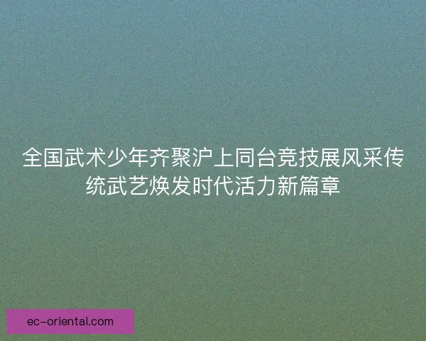 全国武术少年齐聚沪上同台竞技展风采传统武艺焕发时代活力新篇章
