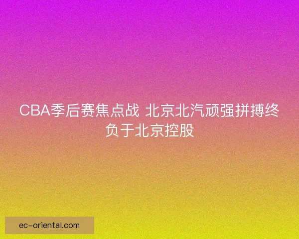 CBA季后赛焦点战 北京北汽顽强拼搏终负于北京控股