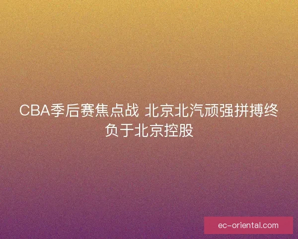 CBA季后赛焦点战 北京北汽顽强拼搏终负于北京控股